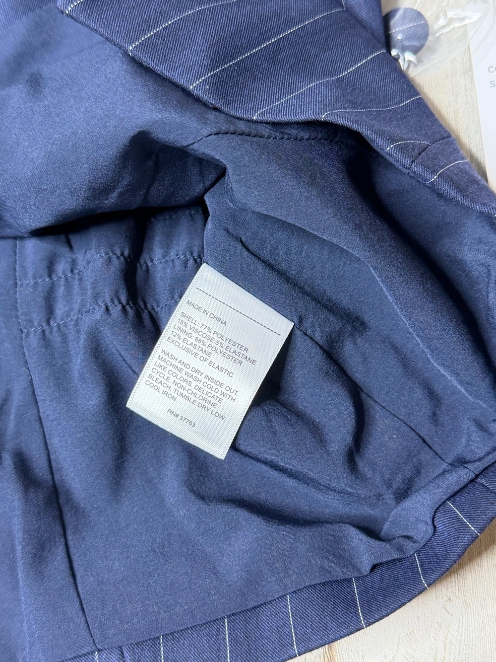 Laundry By Shelli Segal Navy Pinstripe Collarless Vest - Picture 5 of 5